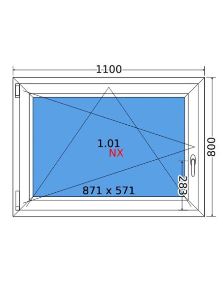 Kunststofffenster PVC Fenster 110 x 80 cm DREH/KIPP Decco EkoSun 6