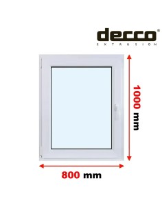 Kunststofffenster PVC Fenster 80 x 100 cm DREH/KIPP Decco EkoSun 6