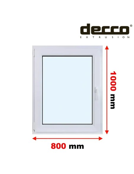 Kunststofffenster PVC Fenster 80 x 100 cm DREH/KIPP Decco EkoSun 6