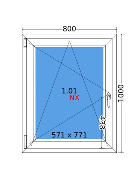 Kunststofffenster PVC Fenster 80 x 100 cm DREH/KIPP Decco EkoSun 6
