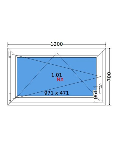 Kunststofffenster PVC Fenster 120 x 70 cm DREH/KIPP Decco EkoSun 6