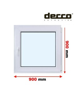 Kunststofffenster PVC Fenster 90 x 90 cm DREH/KIPP Decco EkoSun 6