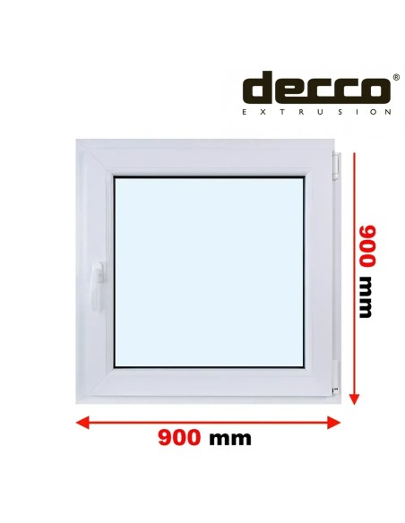 Kunststofffenster PVC Fenster 90 x 90 cm DREH/KIPP Decco EkoSun 6