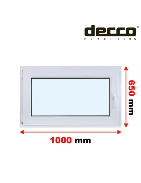 Kunststofffenster PVC Fenster 100 x 65 cm DREH/KIPP Decco EkoSun 6