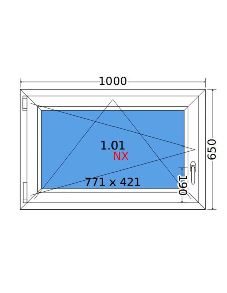 Kunststofffenster PVC Fenster 100 x 65 cm DREH/KIPP Decco EkoSun 6
