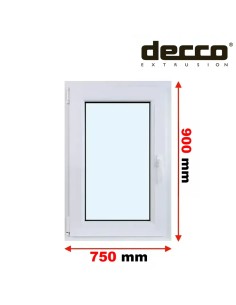 Kunststofffenster PVC Fenster 75 x 90 cm DREH/KIPP Decco EkoSun 6