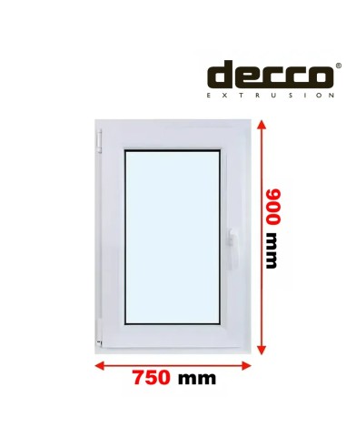 Kunststofffenster PVC Fenster 75 x 90 cm DREH/KIPP Decco EkoSun 6