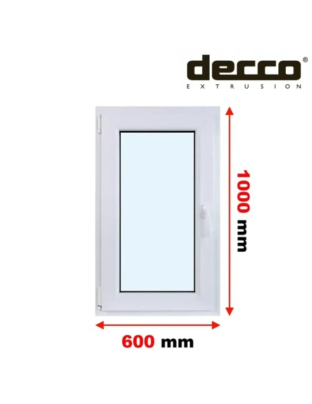 Kunststofffenster PVC Fenster 60 x 100 cm DREH/KIPP Decco EkoSun 6