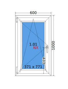 Kunststofffenster PVC Fenster 60 x 100 cm DREH/KIPP Decco EkoSun 6 2