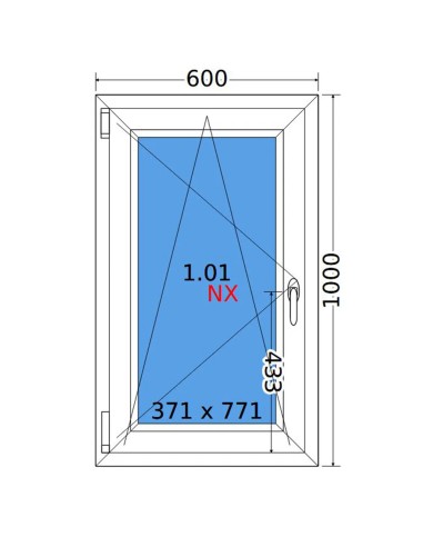 Kunststofffenster PVC Fenster 60 x 100 cm DREH/KIPP Decco EkoSun 6