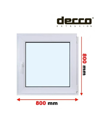 Kunststofffenster PVC Fenster 80 x 80 cm DREH/KIPP Decco EkoSun 6