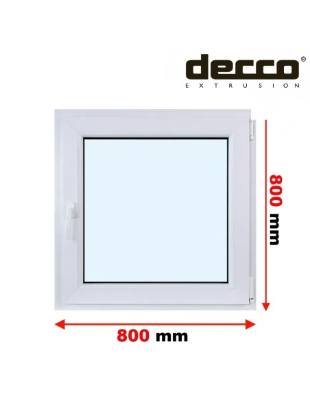 Kunststofffenster PVC Fenster 80 x 80 cm DREH/KIPP Decco EkoSun 6