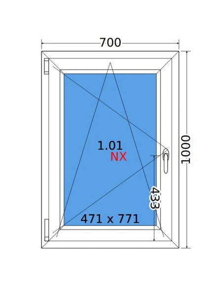 Kunststofffenster PVC Fenster 70 x 100 cm DREH/KIPP Decco EkoSun 6