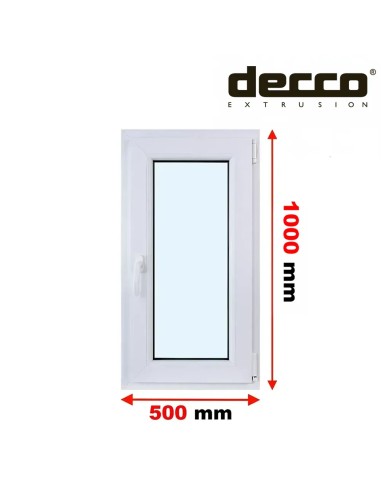 Kunststofffenster PVC Fenster 50 x 100 cm DREH/KIPP Decco EkoSun 6