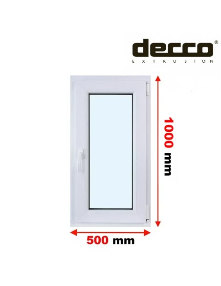 Kunststofffenster PVC Fenster 50 x 100 cm DREH/KIPP Decco EkoSun 6