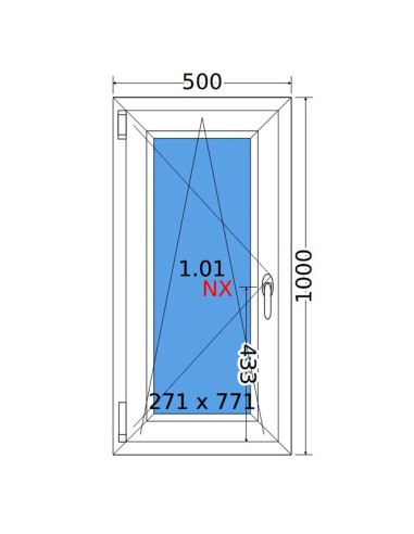 Kunststofffenster PVC Fenster 50 x 100 cm DREH/KIPP Decco EkoSun 6