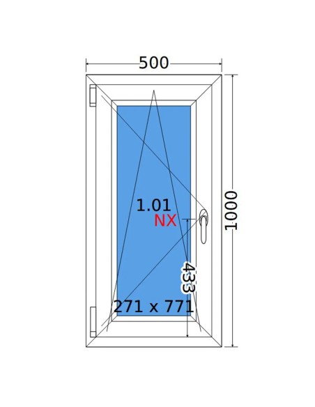 Kunststofffenster PVC Fenster 50 x 100 cm DREH/KIPP Decco EkoSun 6