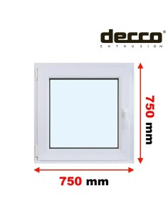Kunststofffenster PVC Fenster 75 x 75 cm DREH/KIPP Decco EkoSun 6
