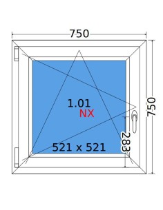 Kunststofffenster PVC Fenster 75 x 75 cm DREH/KIPP Decco EkoSun 6 2