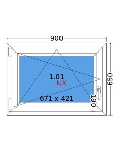 Kunststofffenster PVC Fenster 90 x 65 cm DREH/KIPP Decco EkoSun 6 2