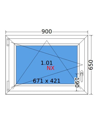 Kunststofffenster PVC Fenster 90 x 65 cm DREH/KIPP Decco EkoSun 6