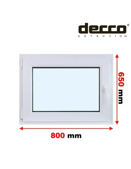 Kunststofffenster PVC Fenster 80 x 65 cm DREH/KIPP Decco EkoSun 6