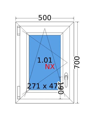 Kunststofffenster PVC Fenster 50 x 70 cm DREH/KIPP Decco EkoSun 6