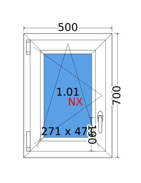 Kunststofffenster PVC Fenster 50 x 70 cm DREH/KIPP Decco EkoSun 6