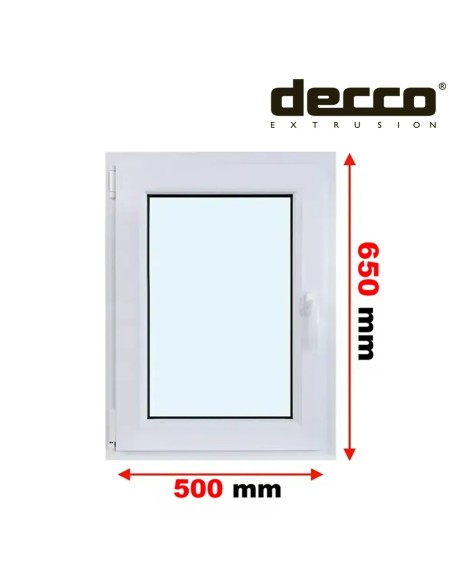 Kunststofffenster PVC Fenster 50 x 65 cm DREH/KIPP Decco EkoSun 6