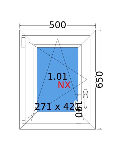 Kunststofffenster PVC Fenster 50 x 65 cm DREH/KIPP Decco EkoSun 6
