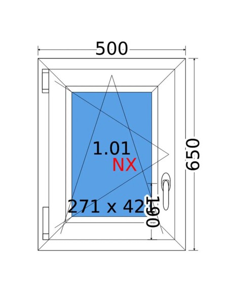 Kunststofffenster PVC Fenster 50 x 65 cm DREH/KIPP Decco EkoSun 6