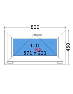 Kunststofffenster PVC Fenster 80 x 45 cm KIPP Decco EkoSun 6 2