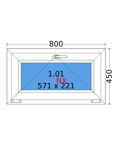 Kunststofffenster PVC Fenster 80 x 45 cm KIPP Decco EkoSun 6