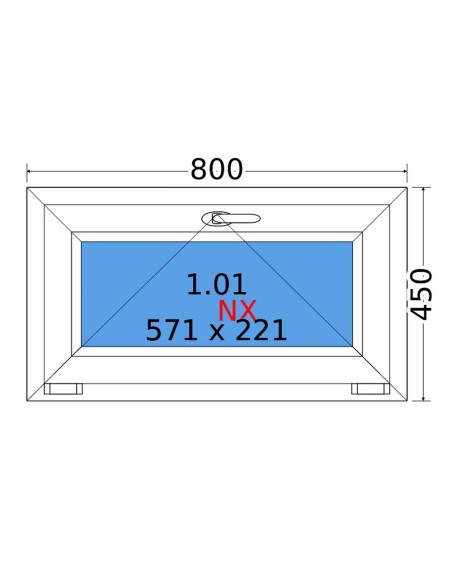 Kunststofffenster PVC Fenster 80 x 45 cm KIPP Decco EkoSun 6