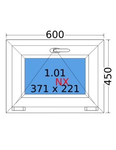 Kunststofffenster PVC Fenster 60 x 45 cm KIPP Decco EkoSun 6 2