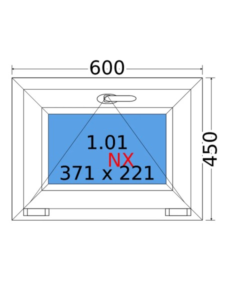 Kunststofffenster PVC Fenster 60 x 45 cm KIPP Decco EkoSun 6