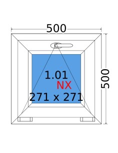 Kunststofffenster PVC Fenster 50 x 50 cm KIPP Decco EkoSun 6 2