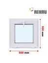 Kunststofffenster PVC Fenster 50 x 50 cm KIPP Rehau Synego