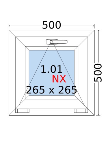 Kunststofffenster PVC Fenster 50 x 50 cm KIPP Rehau Synego