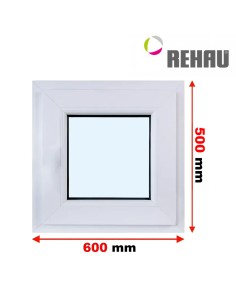 Kunststofffenster PVC Fenster 60 x 50 cm DREH/KIPP Rehau Synego
