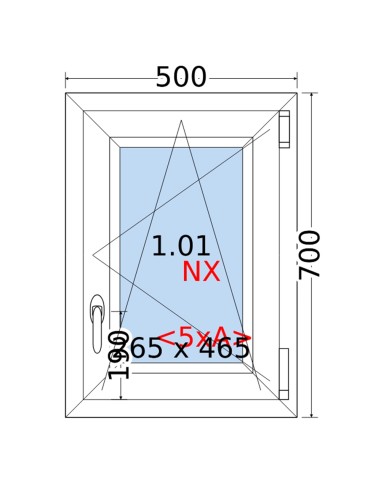 Kunststofffenster PVC Fenster 50 x 70 cm DREH/KIPP Rehau Synego