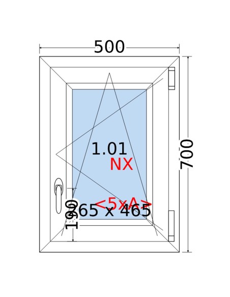 Kunststofffenster PVC Fenster 50 x 70 cm DREH/KIPP Rehau Synego