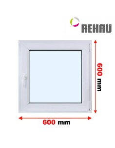 Kunststofffenster PVC Fenster 60 x 60 cm DREH/KIPP Rehau Synego