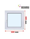 Kunststofffenster PVC Fenster 60 x 60 cm DREH/KIPP Rehau Synego