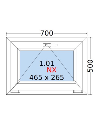 Kunststofffenster PVC Fenster 70 x 50 cm KIPP Rehau Synego