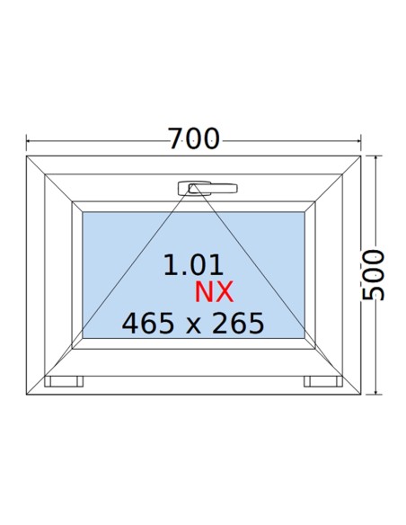 Kunststofffenster PVC Fenster 70 x 50 cm KIPP Rehau Synego