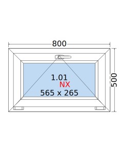 Kunststofffenster PVC Fenster 80 x 50 cm KIPP Rehau Synego 2