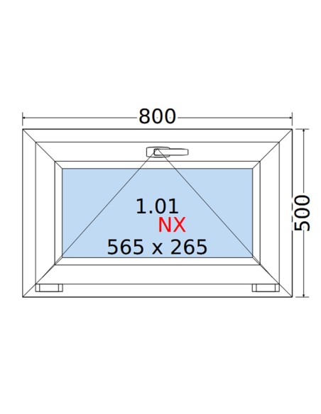 Kunststofffenster PVC Fenster 80 x 50 cm KIPP Rehau Synego