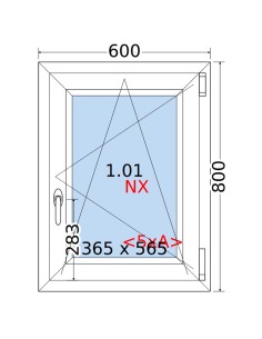 Kunststofffenster PVC Fenster 60 x 80 cm DREH/KIPP Rehau Synego 2