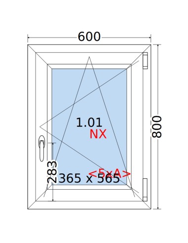 Kunststofffenster PVC Fenster 60 x 80 cm DREH/KIPP Rehau Synego